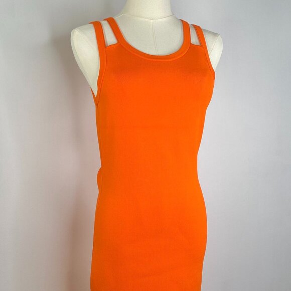 Michael Kors - Bright Orange Knit Bodycon Dress - Picture 1 of 8